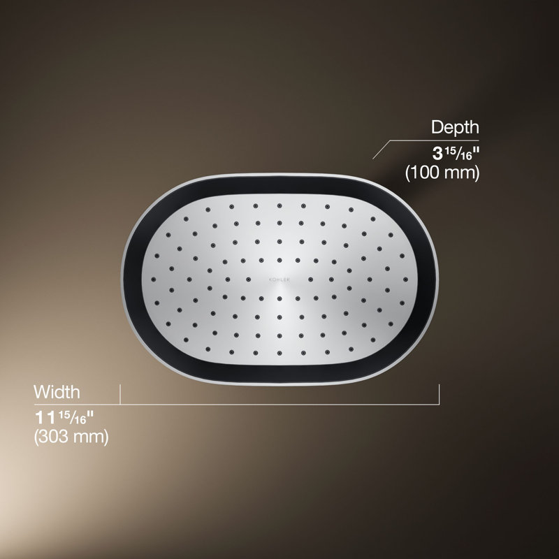 Statement™ 2.5 GPM Oval 12 in. Rainhead with Katalyst Air-Induction Technology, Polished Chrome