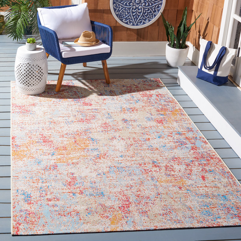 Summer Performance Abstract Indoor/Outdoor Area Rug, Rectangle 8' x 10'5"