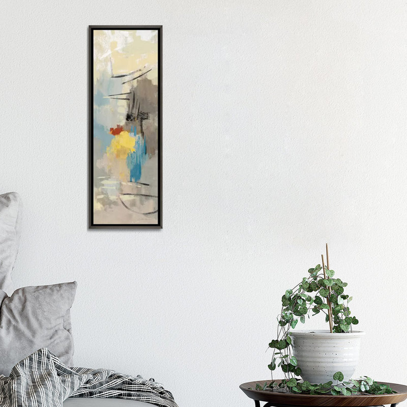 «Sail Away II», H 36 po x l 12 po x P 1,5 po, Toile encadrée de bois rustique foncé