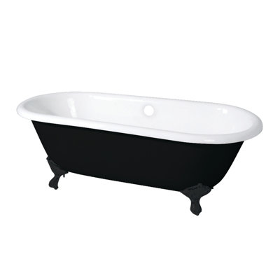 Baignoire sur pattes ovale en fonte à double extrémité de 66 po Kingston Eden Aqua Eden (sans perçage de robinet)