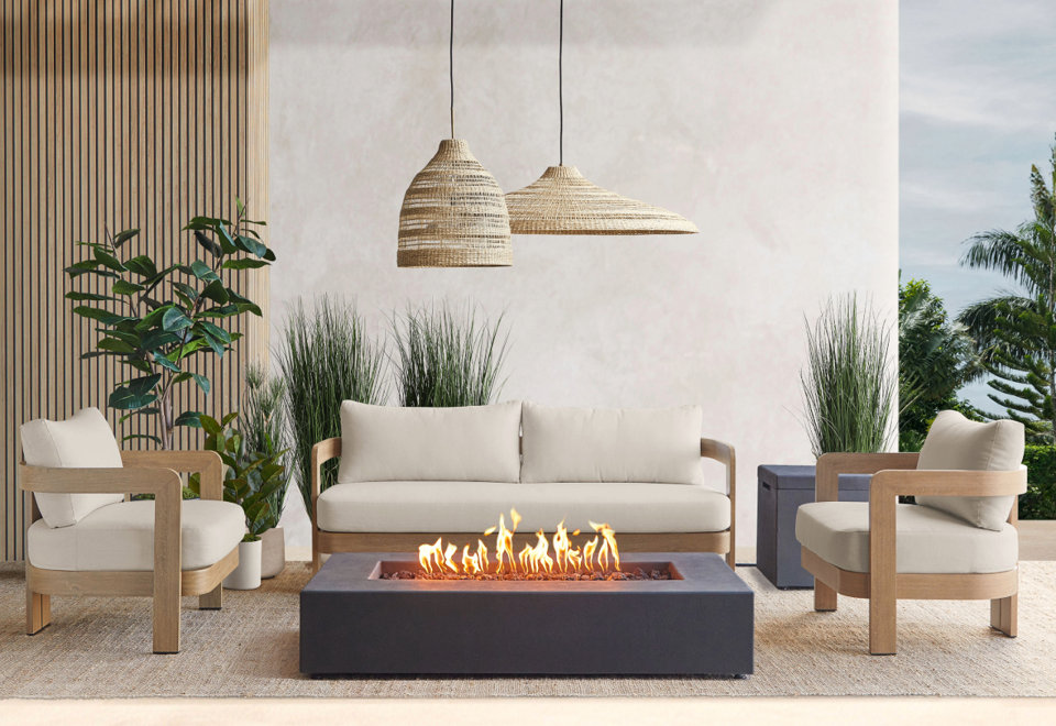 Relax in style on the Arlo Furniture Collection with durable Sunbrella® fabric.