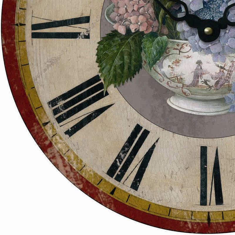 Pettie Hydrangea Motif Wall Clock - 36cm
