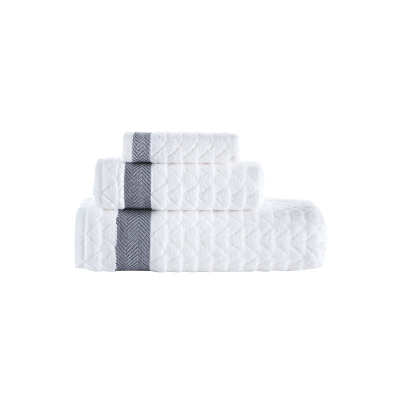 Turkish Cotton Plush Jacquard Mulit-Size Set, White