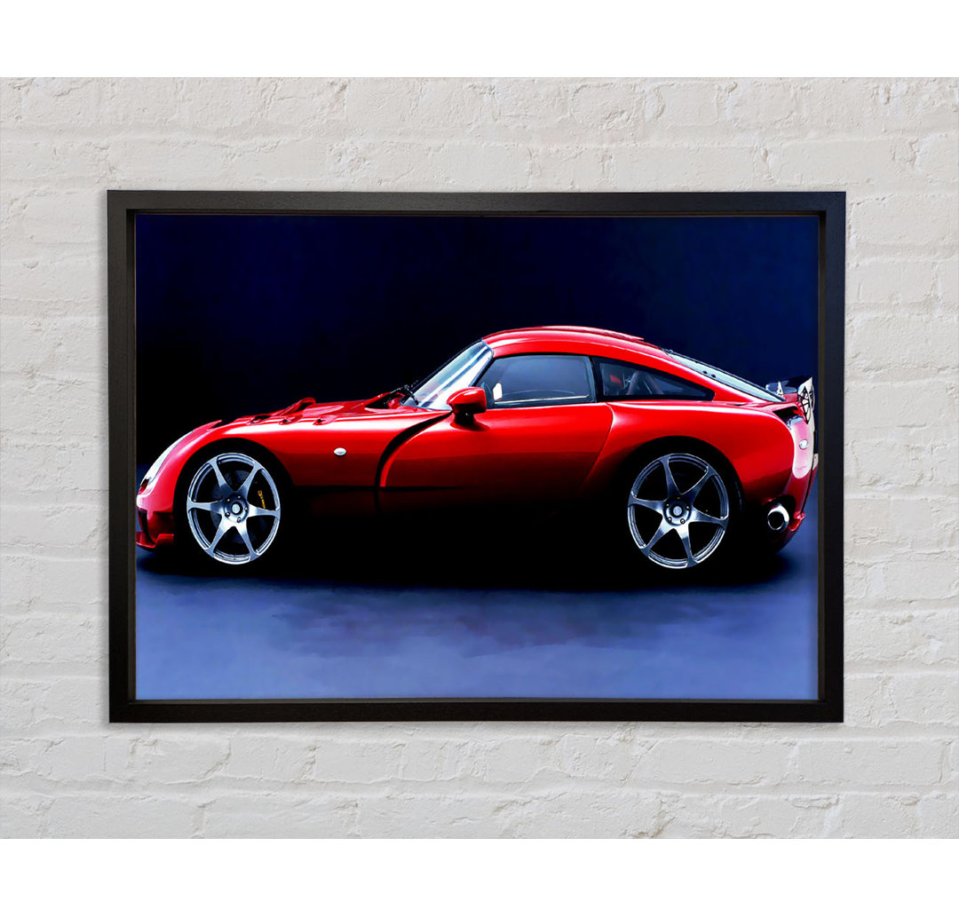 TVR Red Side Profile - Einzelner Bilderrahmen Kunstdrucke auf Leinwand