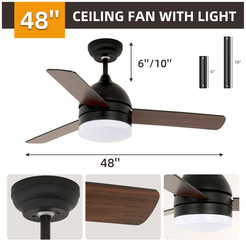 Ventilateur à lame droite minimaliste 48 pouces