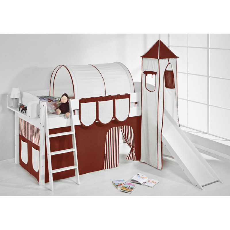 Basic European Single Mid Sleeper Bed, Brown and beige