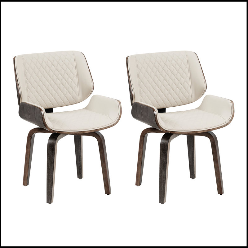 Ensemble de 2 chaises de salle à manger de style Mid-Century modernes, pivotantes à 360 °, revêtement en similicuir, conception ergonomique pour la cuisine et la salle à manger