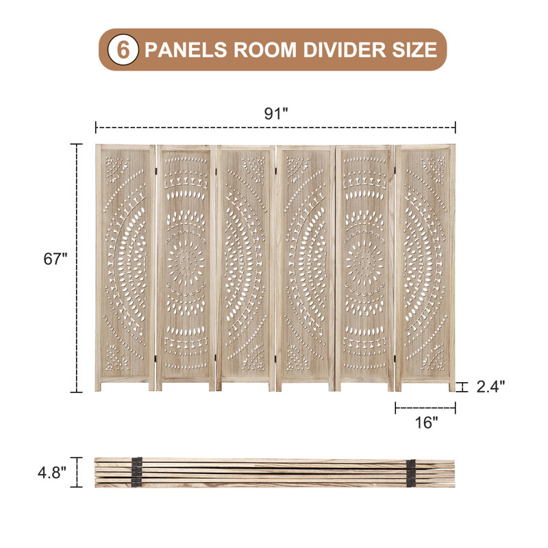 Paravents pliables, 6, H 67 po x l 91 po x P 4,8 po