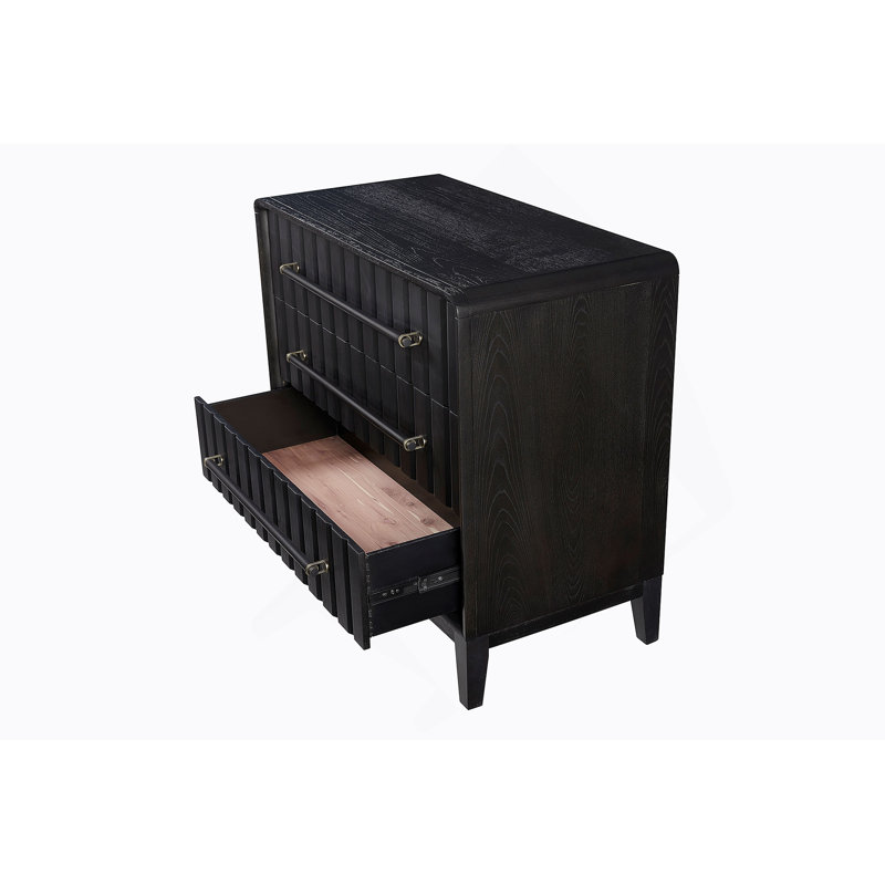 Commode 3 tiroirs Bachelor au fini poivre