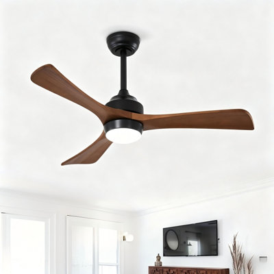 Ventilateur de plafond en bois massif 42 po avec lumière