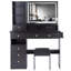 Table de coiffeuse 41 "avec miroir à DEL et rangement pour grand espace