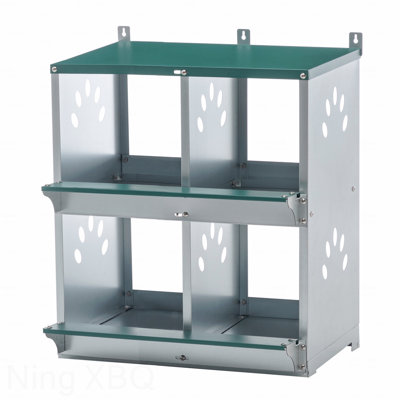 4 Compartment Metal Chicken Nesting Boxes Wall Mount Egg Laying Box For Different Chicken Breeds