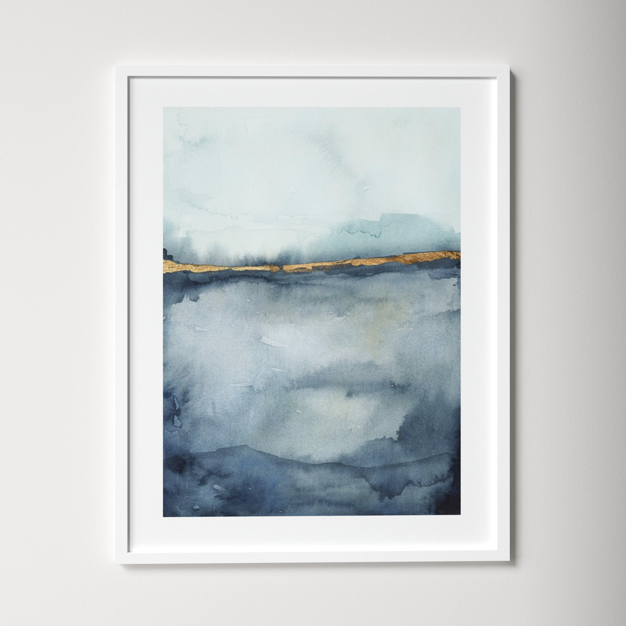Coastal Horizon II by Victoria Borges, Black, White Framed Paper, 29.12" H x 23.12" W x 0.88" D
