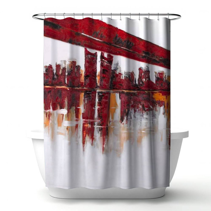 Shower Curtain CI195 – Polyester Shower Curtain, Dye Sublimation Print, 71" W × 74" L