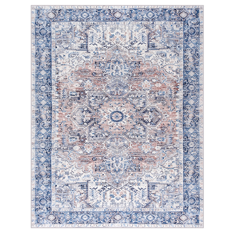 Washable Soft Vintage Rug Fashion Floral Rug For Living Room Dorm Decor, Rectangle 5' x 7'1"