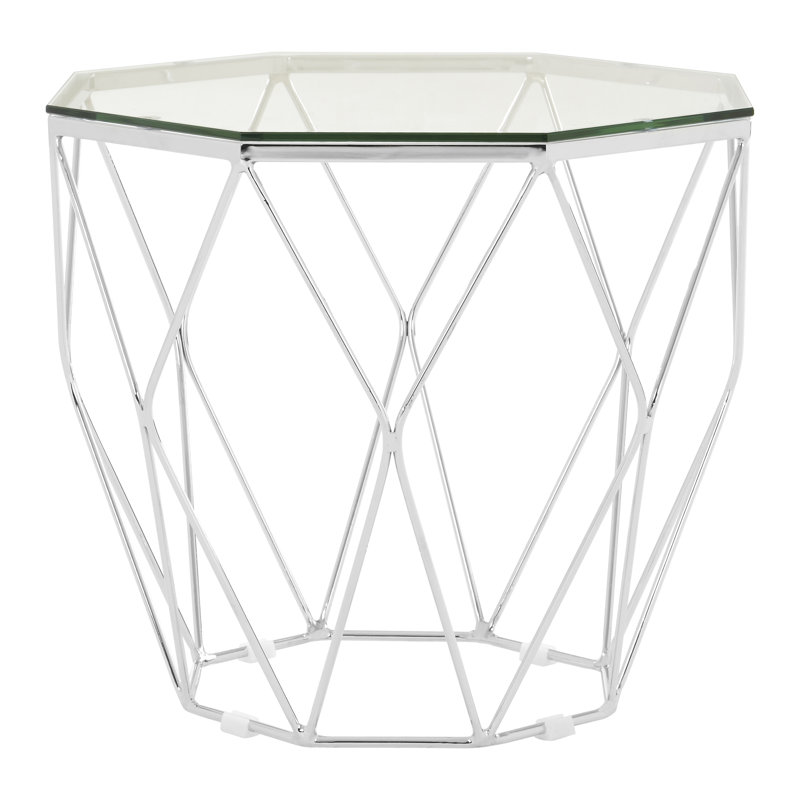 Aguilera Glass Top Frame End Table
