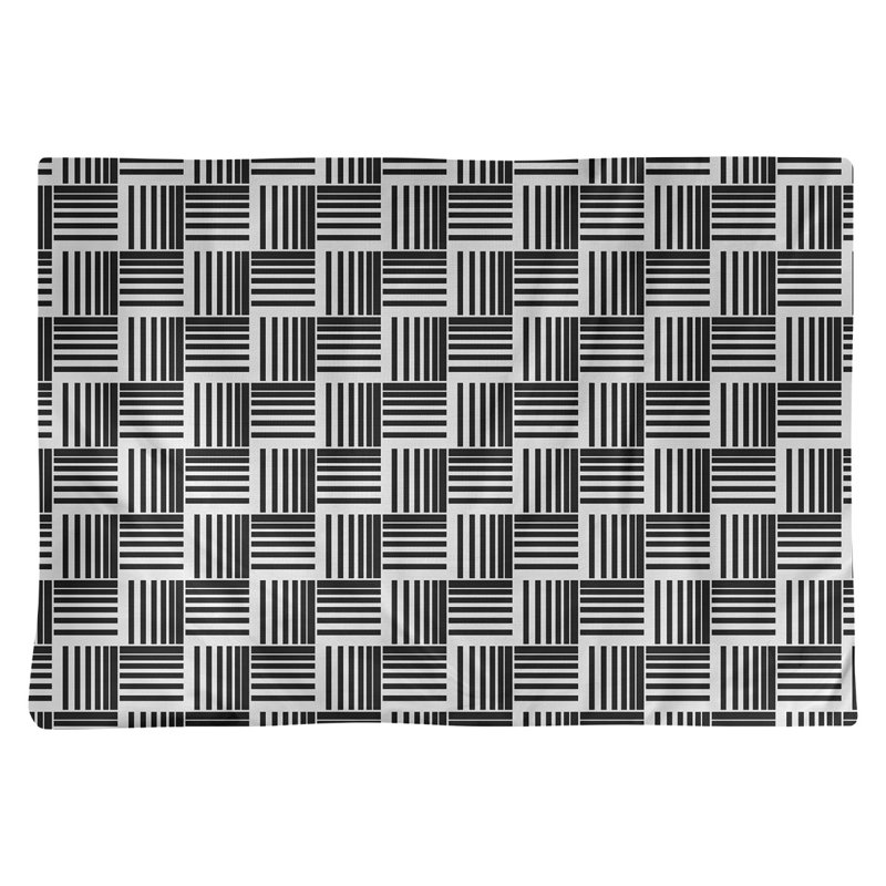 Jaya Polyester Geometric Rectangle Placemat, Black/Gray, Polyester