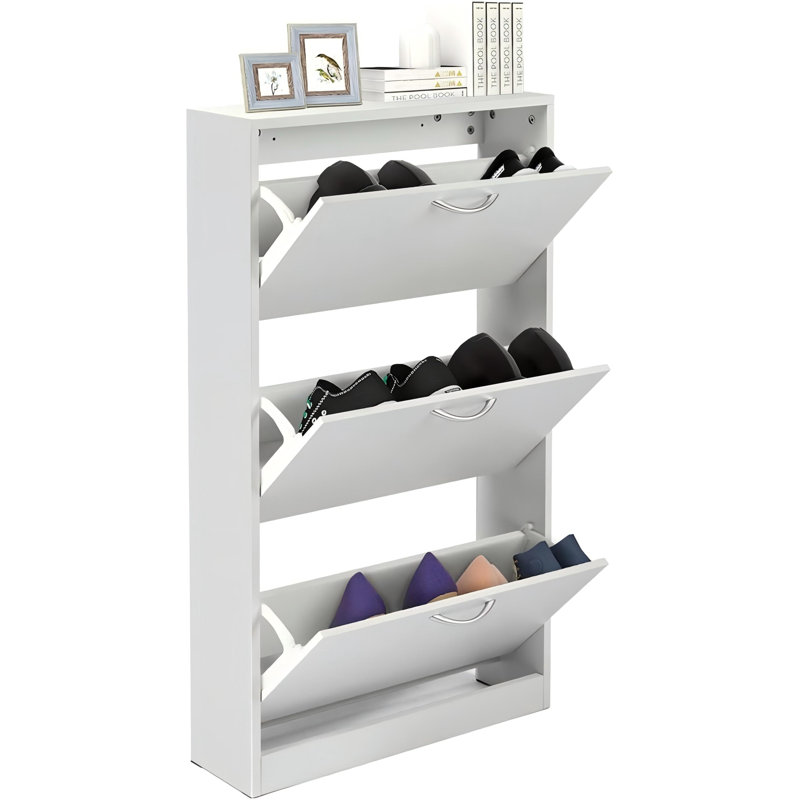 Range-chaussures blanc à 3 niveaux
