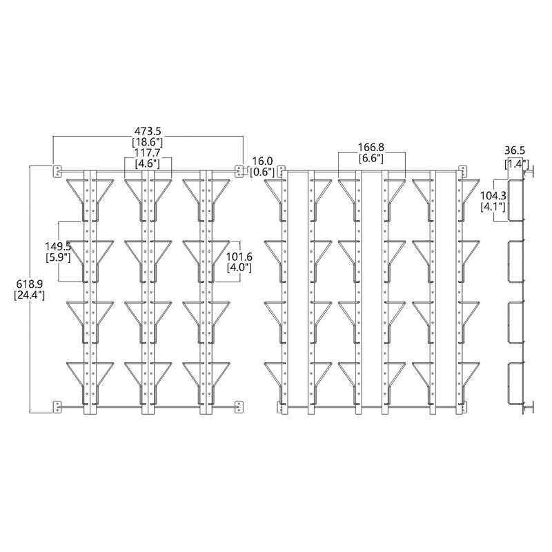 12-Pocket Adjustable Display Rack