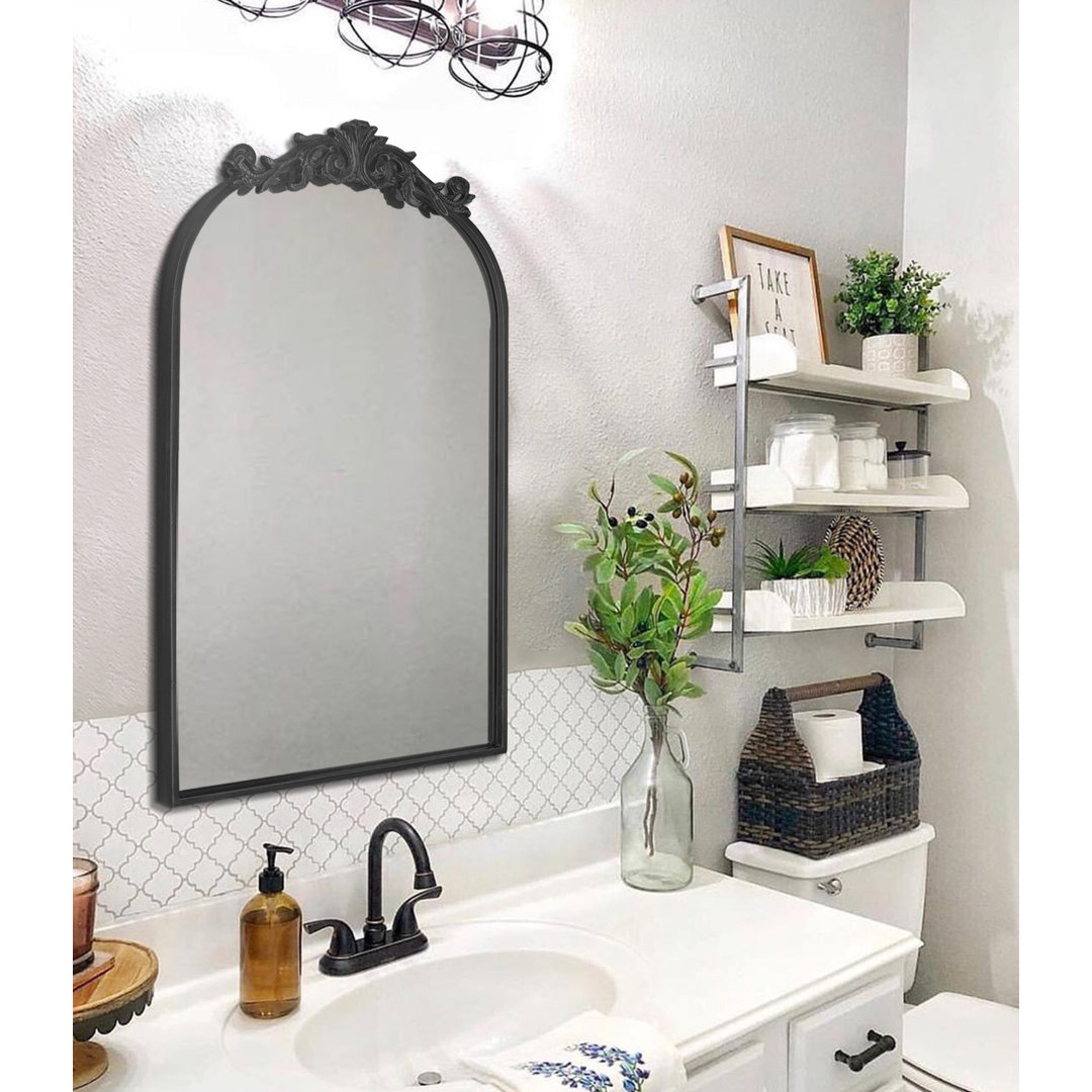 Enville Vintage Arch Mirror Traditional Vintage Ornate Baroque Mirror Arched Mirror for Bathroom, Living Room, Fireplace, Entryway Over Sink Fireplace World Menagerie