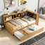 Lit de jour simple avec lit gigogne et rangement suffisant - Fabrication en bois blanc-1041044819
