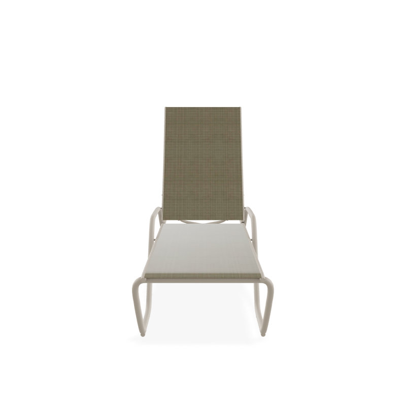 Outdoor Rust-Resistant Metal Chaise Lounge, Textured Desert, Elevation Stone