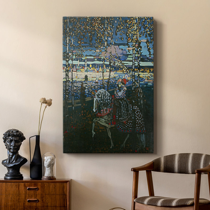 «Riding Couple», toile tendue par Wassily Kandinsky, 18 x 27