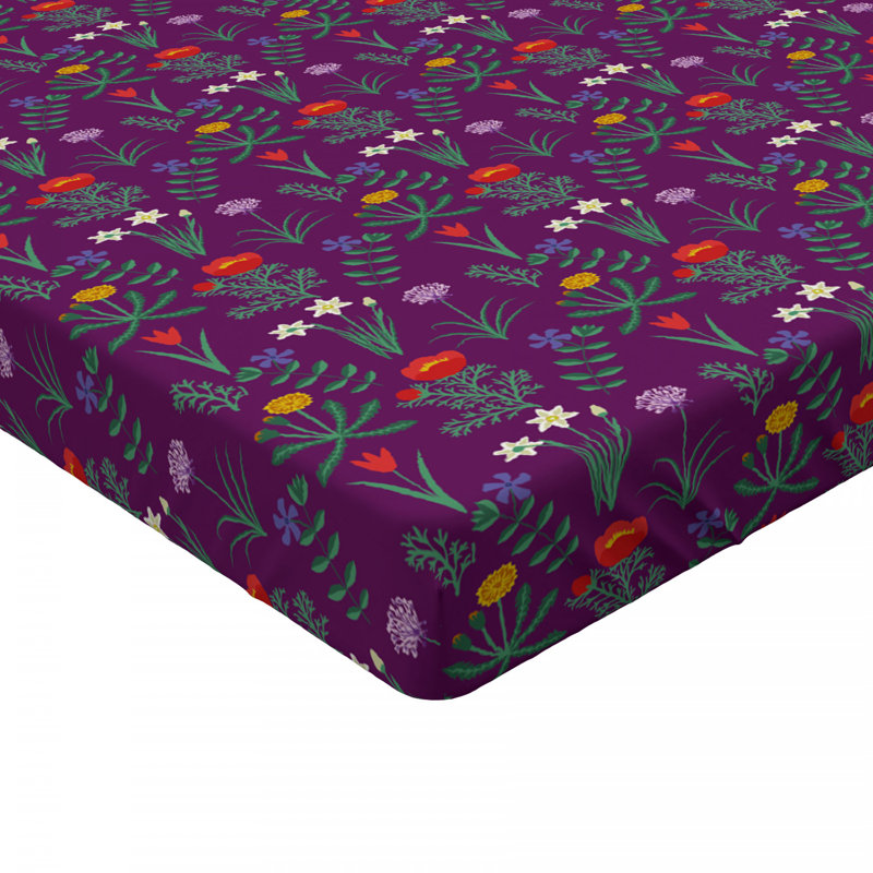 Microfiber Floral Fitted Sheet, Full Fitted Sheet
