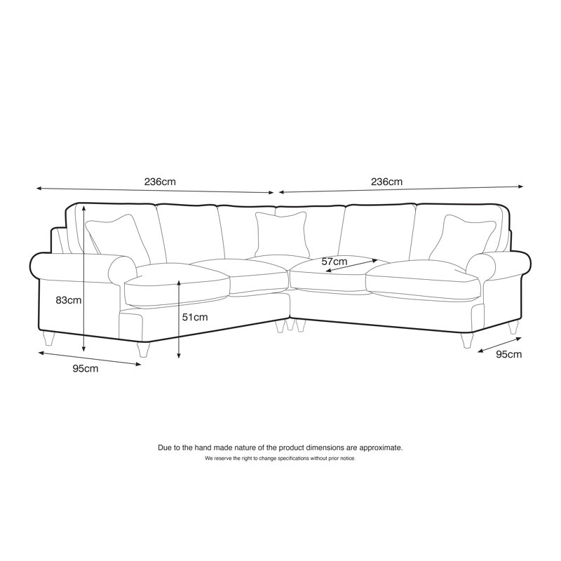 Longfellow Modular Corner Sofa, Ice, Symmetrical