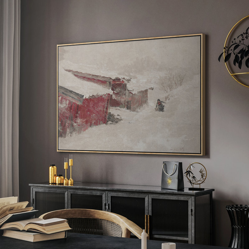 Botanique rétro - XCI, Toile encadrée noyer flottant, H 17 po x l 25 po x P 2 po