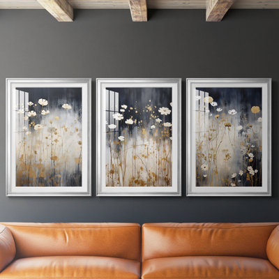 FLORAL Series CDXVI - Impression encadrée sur mesure de qualité supérieure - 3 pièces