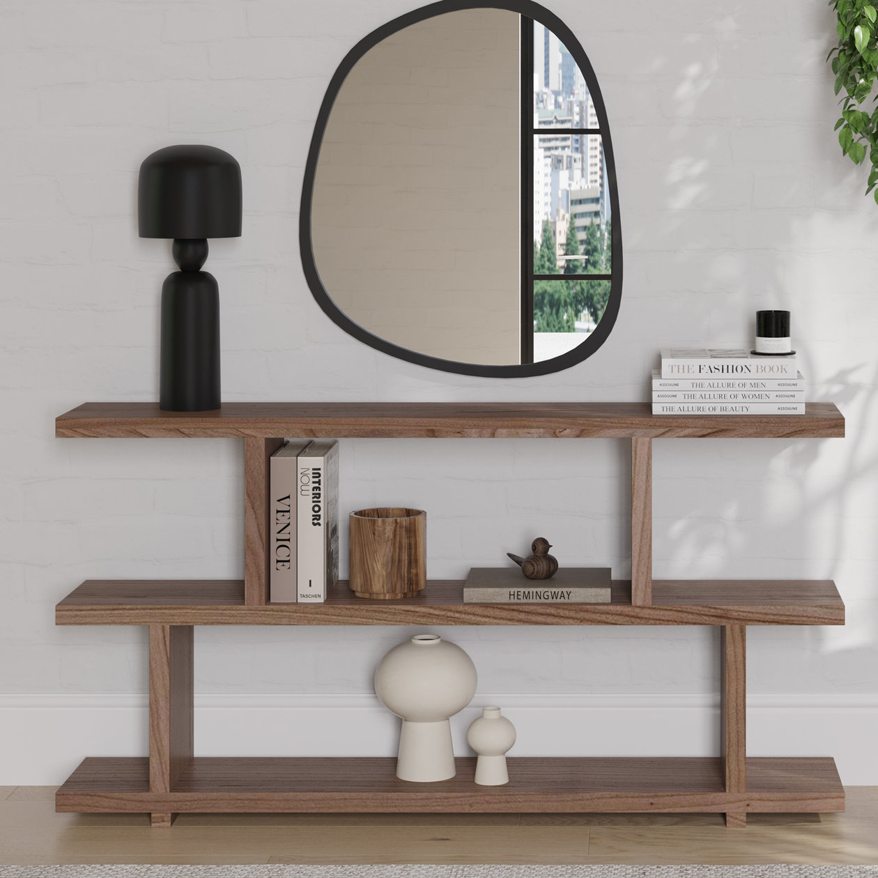 Annora 63" Bookcase, Walnut