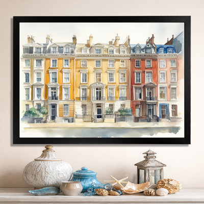 Georgian Row in Quiet Light II - Tableau encadré d'architecture moderne