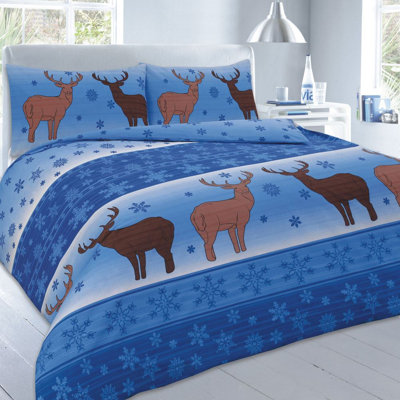 Christmas Fawn Reversible Duvet Cover Set