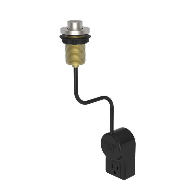 East Linear Air Activated Disposer Switch, Satin Nickel