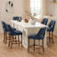 Upholstered Counter Stool with Solid Wood Frame-499152328