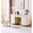 Elegant White Desk with Four Drawers and Built in Cabinet