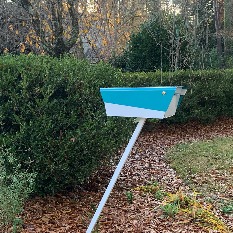 Boîte aux lettres moderne, Blanc / turquoise