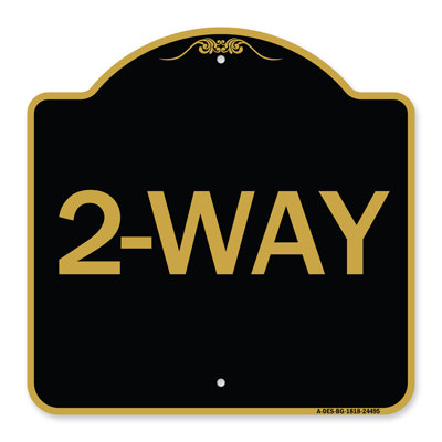 Signmission Designer Series Sign - 2-Way | Black & Gold 18" X 18" Heavy-Gauge Aluminum Architectural Sign | Protect Your Business & Municipality | Made In The USA