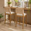 Ensemble de 2 tabourets de bar 26 "en rotin 26, ivoire de style campagnard-586011396