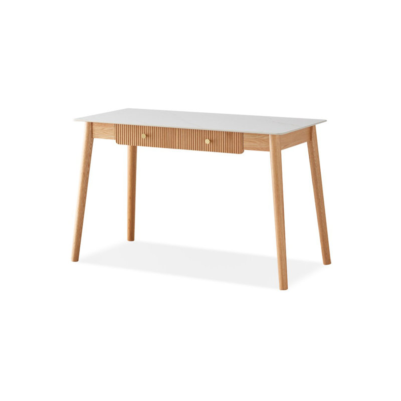 Bureau d'écriture blanc avec 2 tiroirs