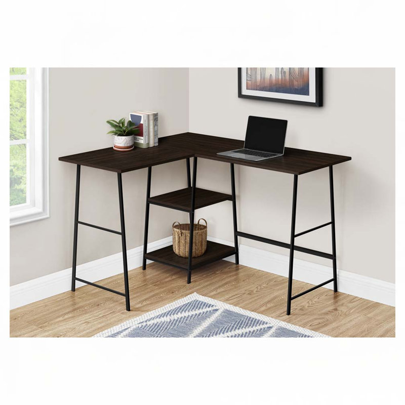 Bureau d'ordinateur en L Home Office, Espresso / Noir