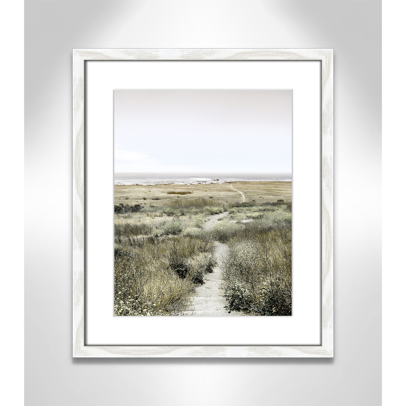 Toscani "Footpath to Paradise" Print, 16 W x 19 H x 0.75 D, White Wood Grain