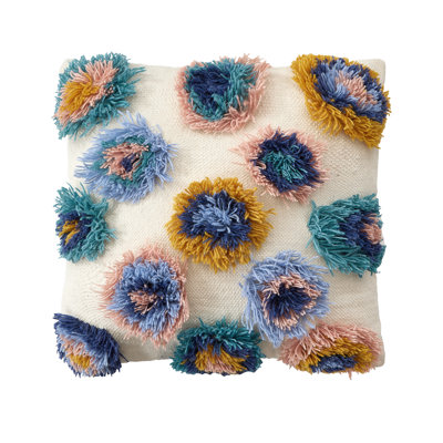 Coussin Shaggy Pom Poms