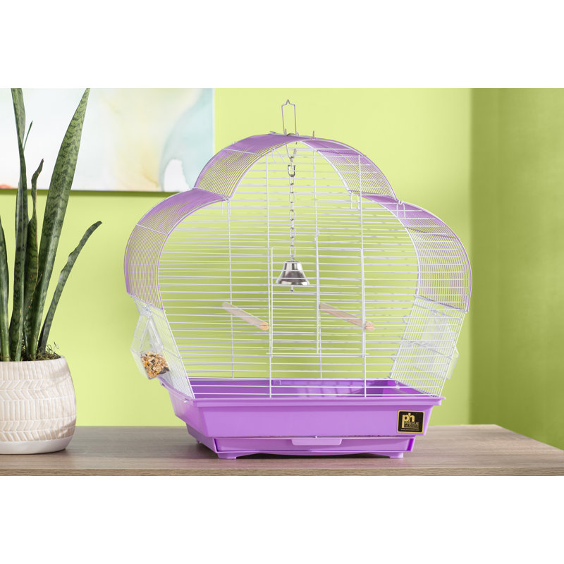 Cage à oiseaux avec perchoir Borton, Mauve