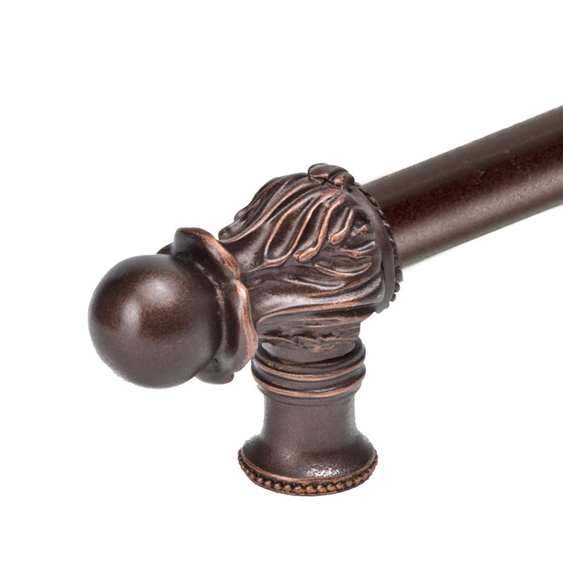 Acanthe avec 1/2 barre ronde lisse de style roman avec entretoise centrale, Bronze frotté à l'huile, 12"