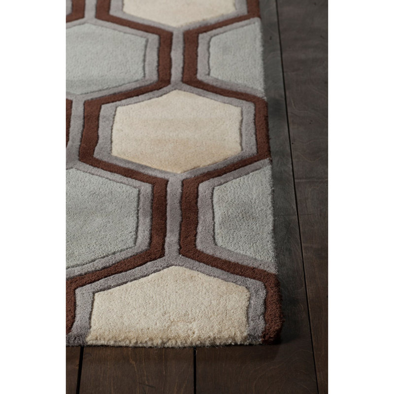 Inhabit Designer Blue/Off White Area Rug, 7'9" x 10'6"