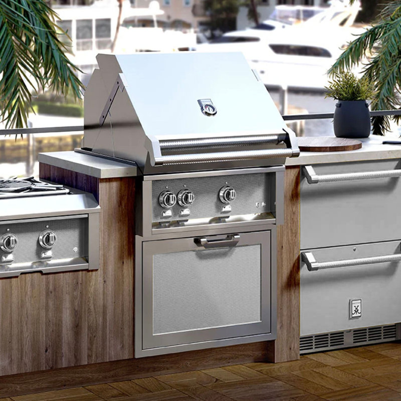 30" Buitl-In Grill, 2 Trellis Burners, Rotisserie, Natural Gas