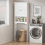 Armoire de salle de bain avec porte, armoire de rangement au-dessus de la toilette avec tablettes réglables, armoire à pharmacie à 3 niveaux