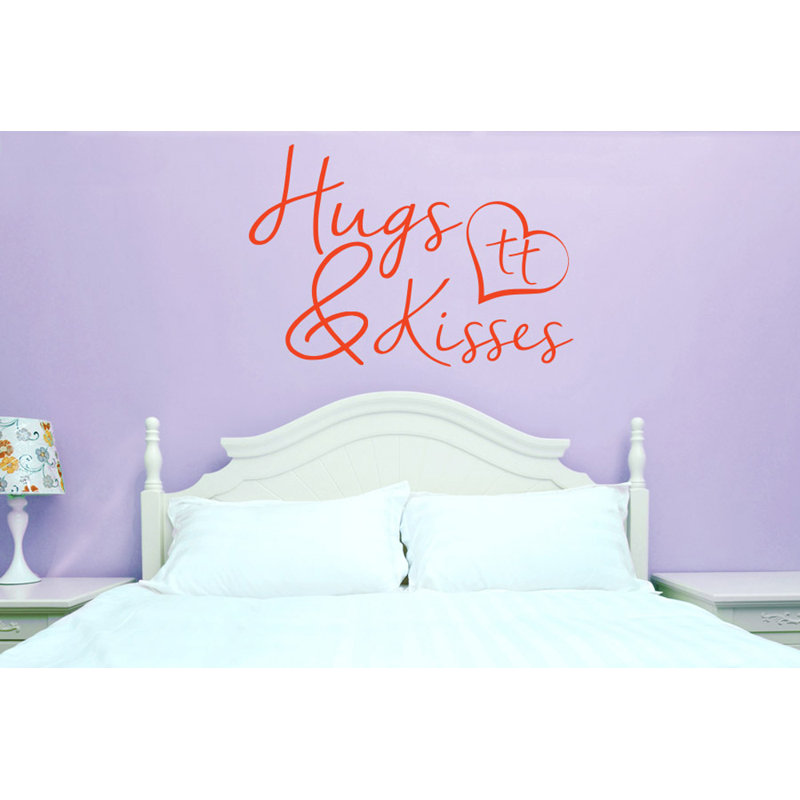 Hugs and Kisses Wall Sticker, Orange, Large